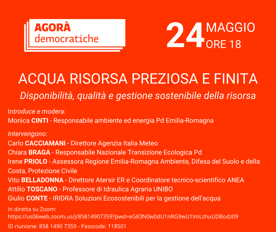 Acqua risorsa preziosa e finita. Disponibilità, qualità e gestione sostenibile della risorsa