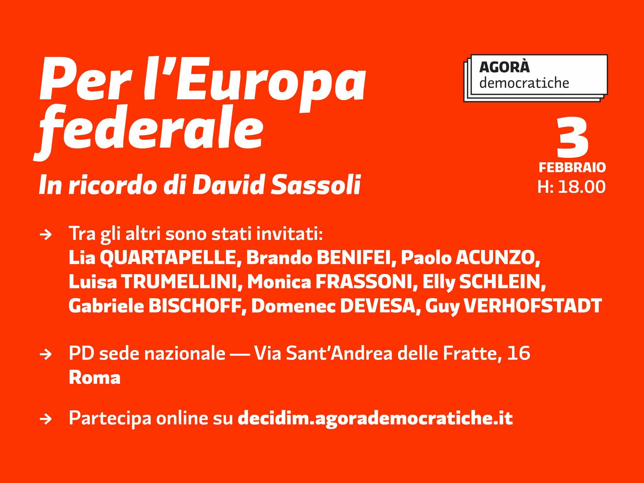 Per l'Europa federale: in ricordo di David Sassoli